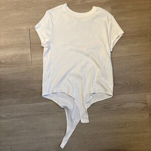 White Target short sleeve body suit